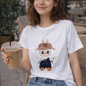 🤍 Cute Bunny Graphic T-Shirt | White Casual Tee | Kawaii Style